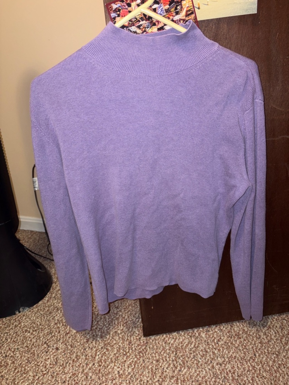 Talbots Lavender Ribbed Mock Knit Neck Sweater